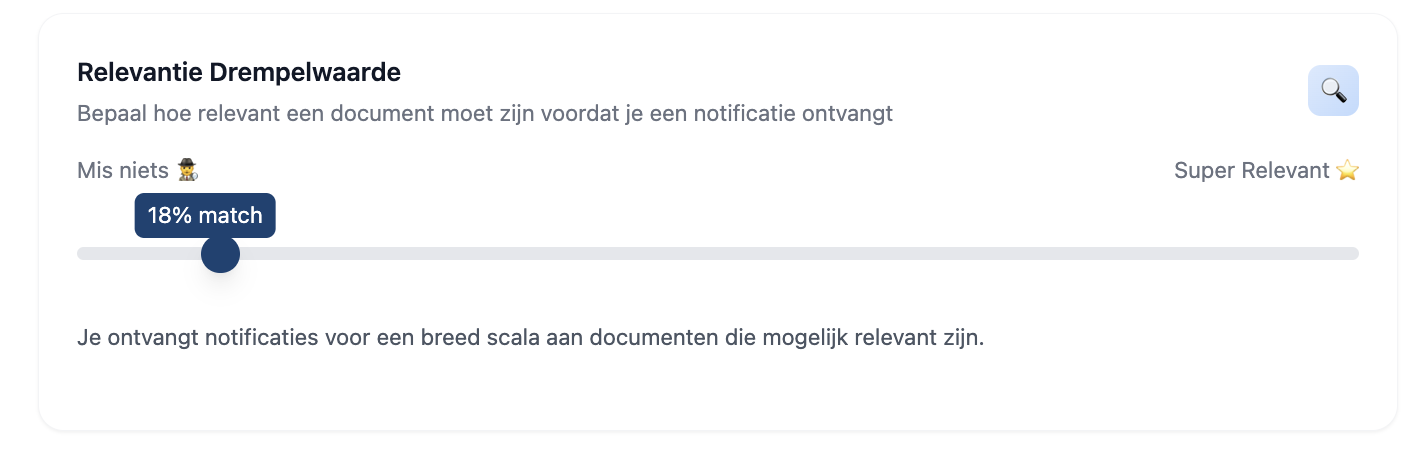 Relevantiedrempel aanpassen