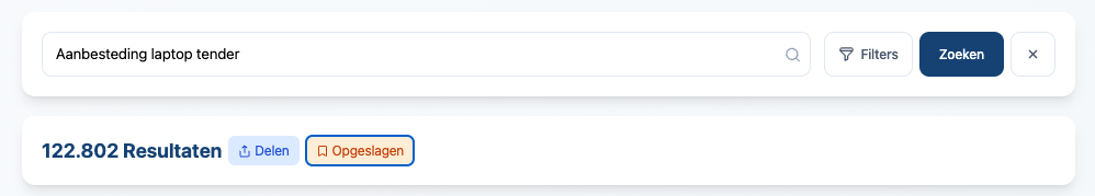 TenderNed zoeken in BeleidsRadar