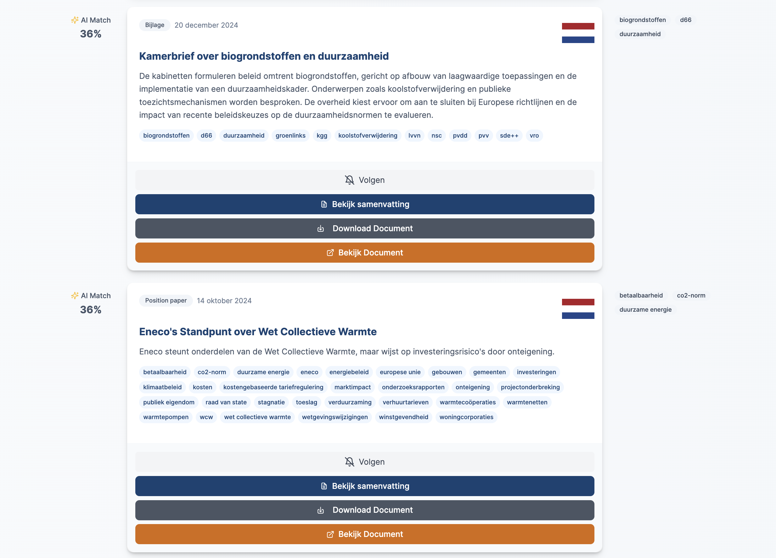 BeleidsRadar Features